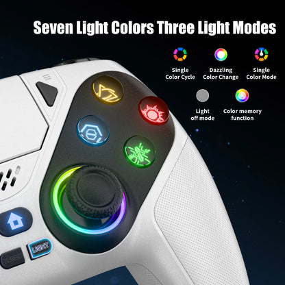 Elevate Your Gaming with the Wireless Gaming Controller Pro for PS5 - Featuring LED RGB Lights, Dual Vibration, Motion Sensing & 1000mAh Fast-Charging Battery