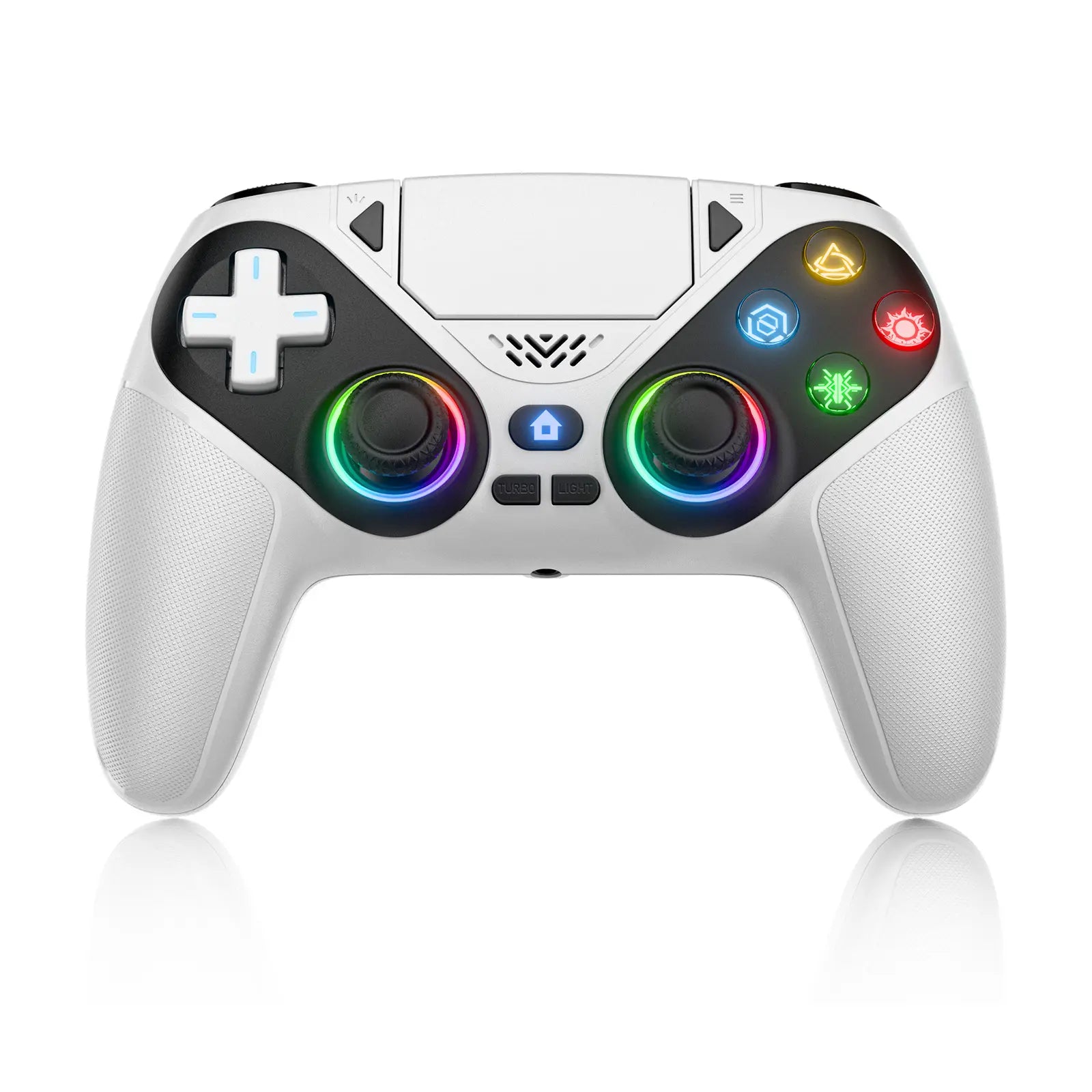 Elevate Your Gaming with the Wireless Gaming Controller Pro for PS5 - Featuring LED RGB Lights, Dual Vibration, Motion Sensing & 1000mAh Fast-Charging Battery