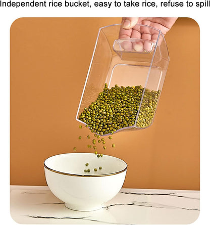 6-Grid 360° Rotating Rice & Grain Storage Container - Convenient 5kg Dry Food Dispenser with Lid for Your Home Kitchen